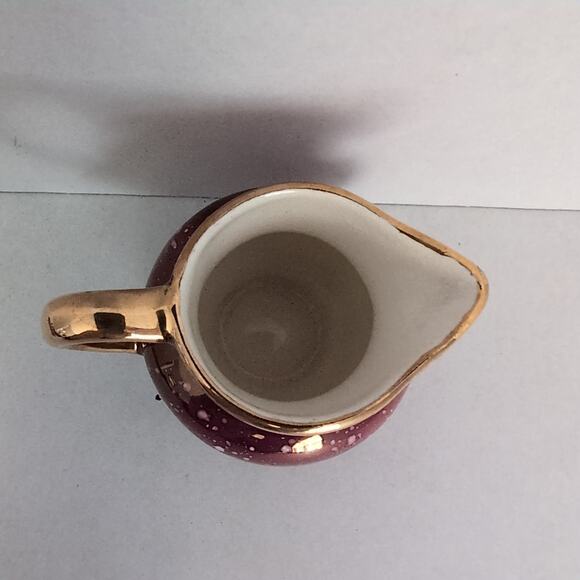 Grays Pottery Mini Pitcher Creamer Stoke On Trent England Purple Gold Lusterware - Picture 5 of 9
